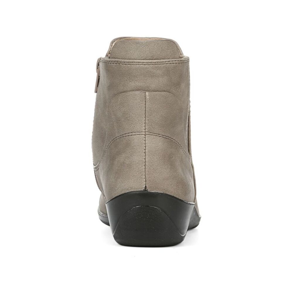 LIFE STRIDE Womens Putty Lotus Gray Stretch Izzy Round Toe Wedge Booties 6 W - Picture 2 of 4